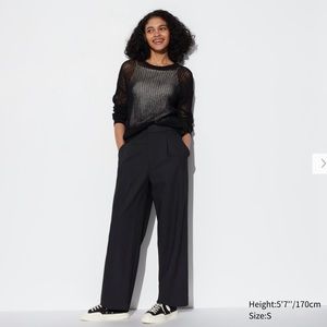 Uniqlo Wide leg pleated pants in black and gray